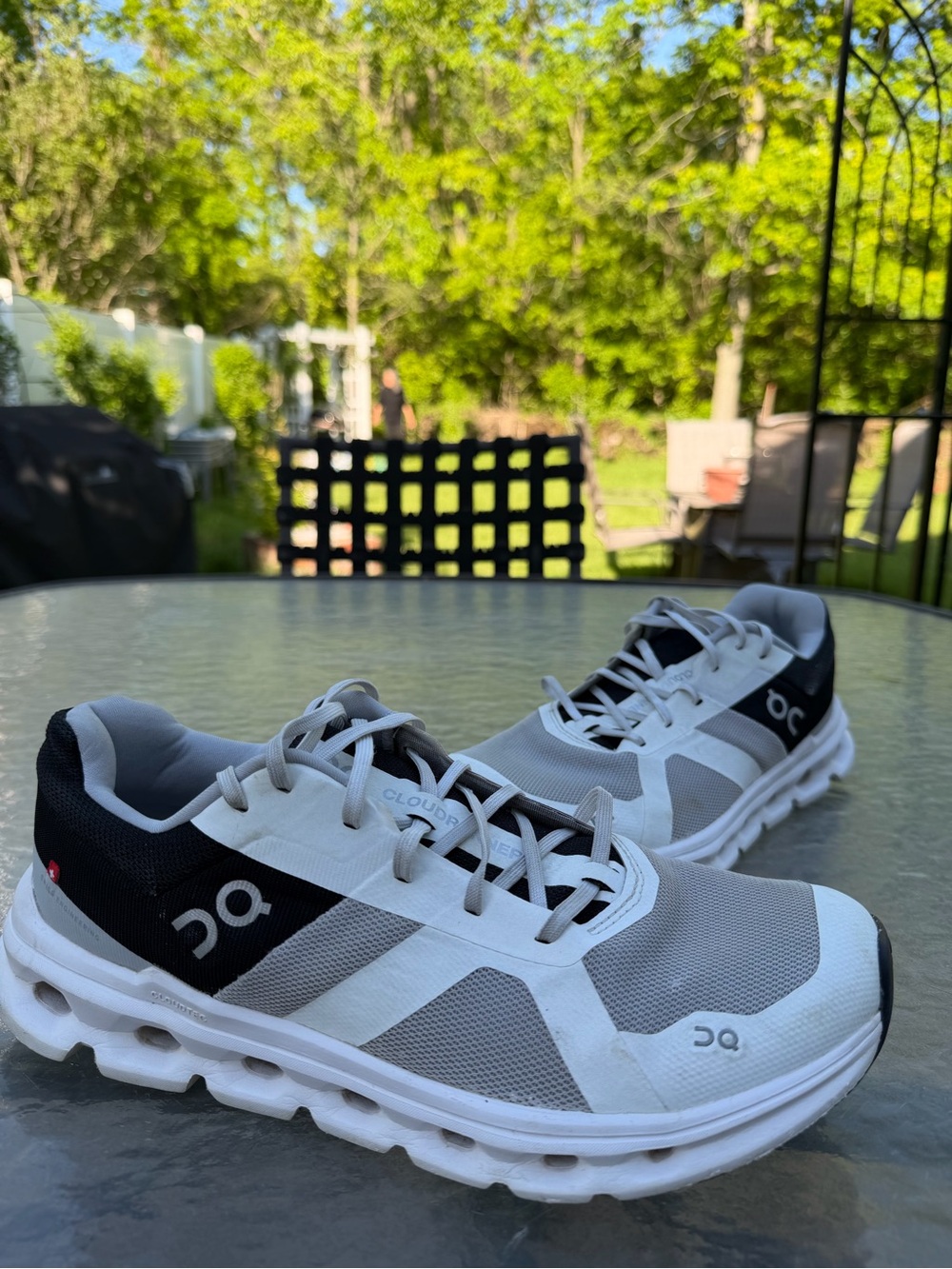 On Men's Cloudrunning Shoes in White, Gray & Black - Picture 5 of 14